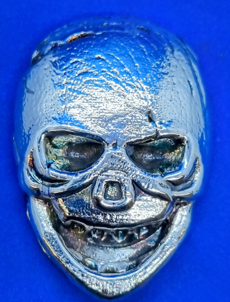 2 Troy Oz .999 fine silver Skull