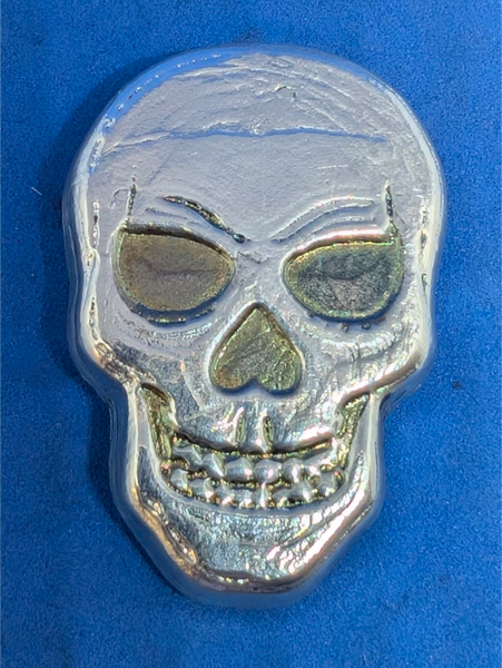 2 Troy Oz .999 fine silver Skull